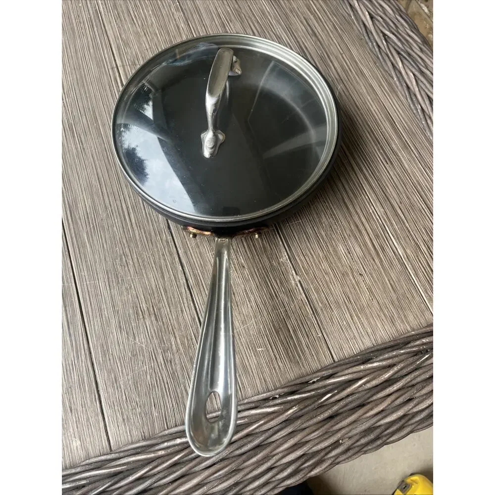 All-Clad HA1 Hard Anodized Nonstick 8 Inch Fry Pan Skillet Black. Lid Too